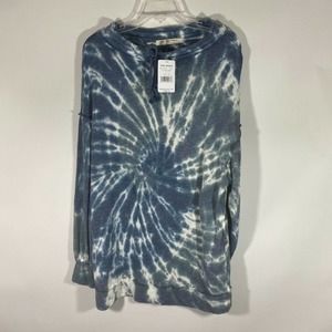 Free People Size XS Tie Dye  Sweatshirt Top Blue